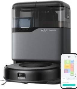 Robot Vacuum C10 with Self Emptying Station. Up to 60 Days Hands Free Cleaning. Edge Expansion Brush. 4000Pa Powerful Suction. 2.85-Inch Ultra-Slim Body. Smart Mapping. Lidar Navigation