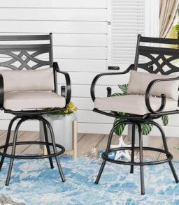 Sophia & William 2 Piece Patio Swivel Bar Stools With Cushions