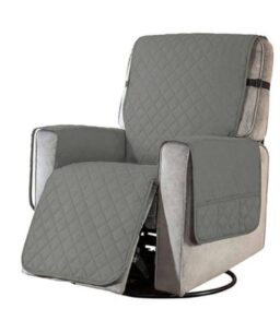 Waterproof Recliner Chair Cover with Non Slip Strap Light Grey / S
