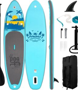 FunWater Inflatable Stand Up Paddle Board. 11 ft x 32 in x 6 in - SUP Paddle Accessories