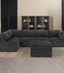 Thomasville Tisdale Fabric Sectional with Storage Ottoman