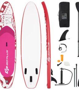 Goplus Inflatable Stand-Up Paddle Board 10.5 x 30 x 6 - Pink