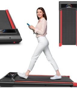 FLIMDER Portable Under Desk Walking Pad Treadmill. 2.5 HP. 265 lbs Capacity. LED Display - White Or Black