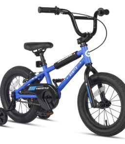 Glerc Kids BMX Style Bicycle 14 Inch Blue With Training Wheels And Coaster Brake