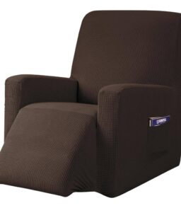 Subrtex Recliner Slipcover with Pockets Stretch Furniture Chair Cover. Chocolate. Size: 32. Brown