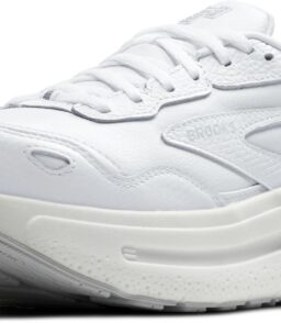 Brooks Women's Ghost Max Suede/Leather Neutral Running & Walking Shoe - White/White - 8.5 Medium | Road Running