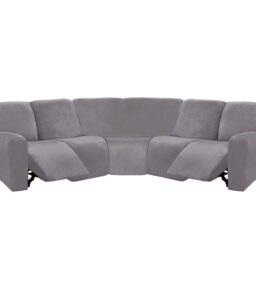 ULTICOR 7-Piece L Shape Sectional Recliner Sofa Covers. Velvet Stretch Reclining Couch Covers for Reclining L Shape Sofa. Thick. Soft. Washable