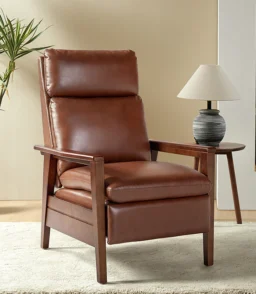 Rainer Timeless Elegance Faux Leather Solid Wood Recliner