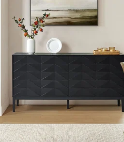Beat Mid-century Modern 4-door Sideboard with Adjustable Shelf