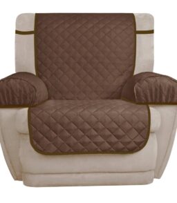 Mainstays 3-Piece Reversible Microfiber Recliner Chair Pet Cover Protector. Chocolate/Tan. Brown