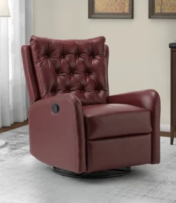 Francisco Genuine Leather Manual Swivel Recliner