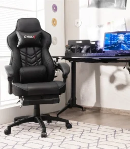 Ergonomic Gaming Chair Recliner with Footrest. Linkage Armrests & Lumbar Support. Big Wide High Back Swivel Video Gaming Office Computer Chair