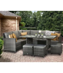Camila Wicker 9 - Person Garden Lounge Set with Cushions