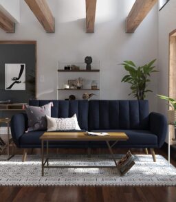 Novogratz Brittany Sofa Futon - Navy Linen