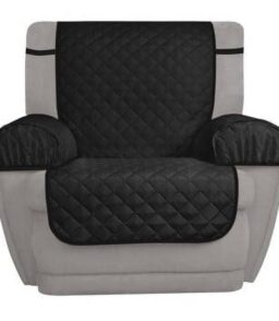 Mainstays 3-Piece Reversible Microfiber Recliner Chair Pet Cover Protector. Black/Gray