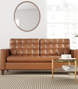 Milton 76 Vegan Leather Square Arm Sofa