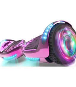 Hoverstar Hoverboard 6.5 In Bluetooth Speaker LED Light Chrome Pink - Flash Wheel