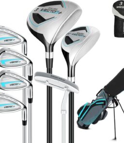 XDriveMax Complete Men's Golf Club Set With Stand Bag and Rain Cover - Left Hand Red
